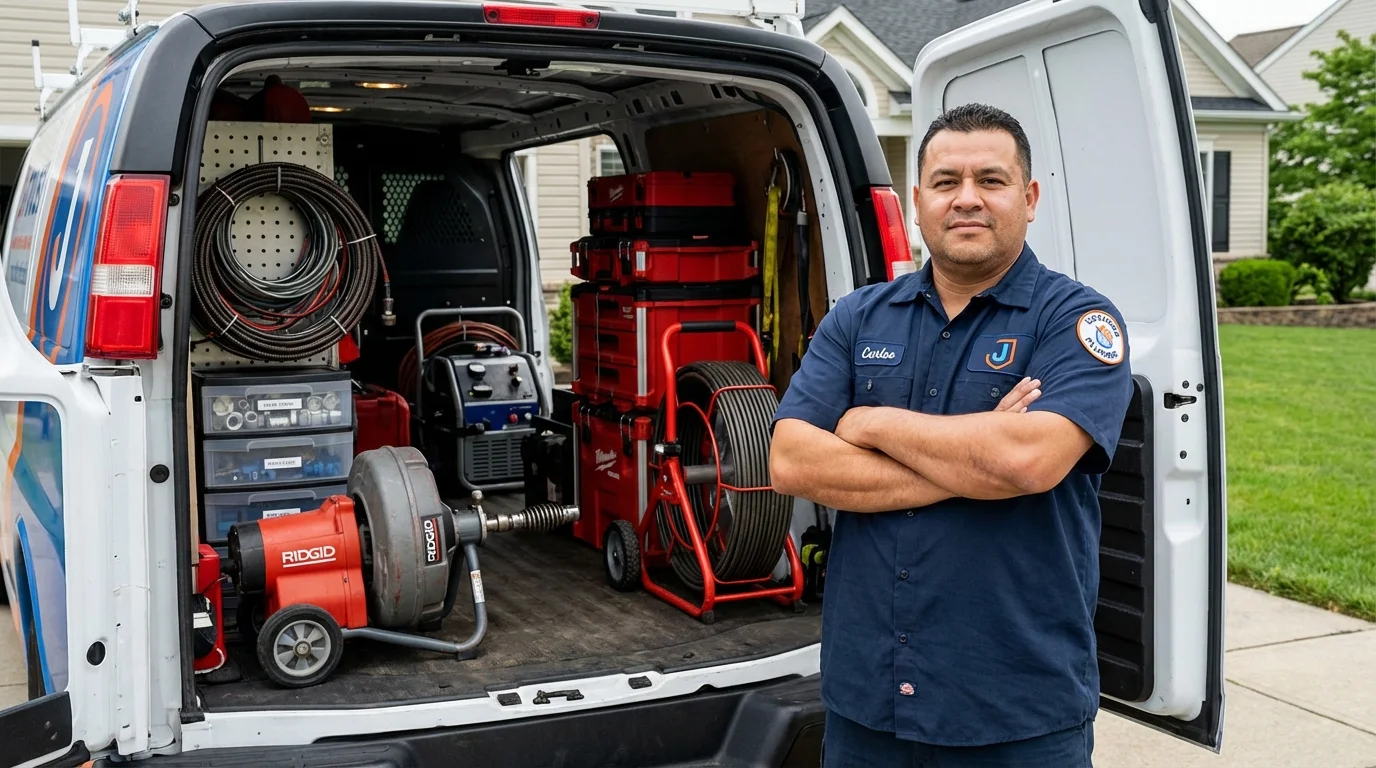 Professional drain cleaning equipment and Johns Plumbing LLC plumber in Scott City