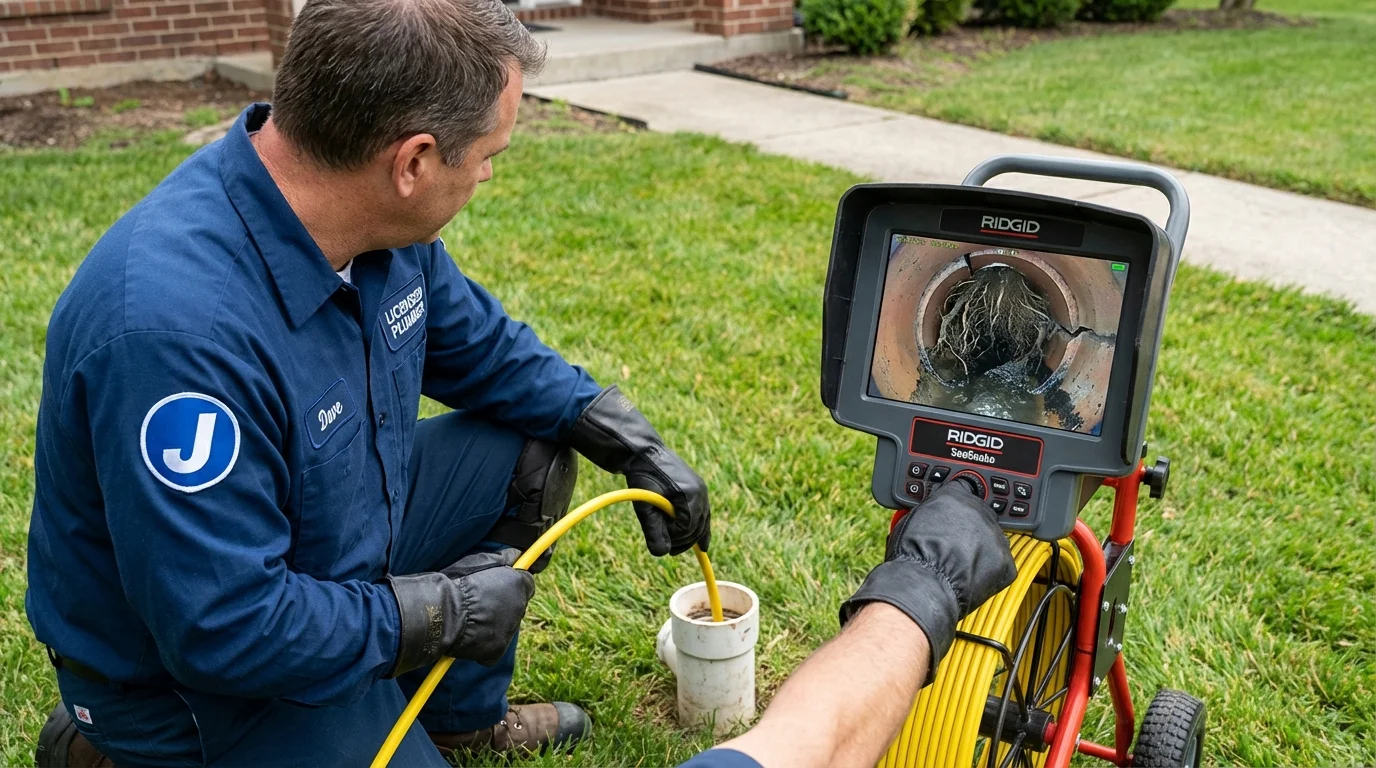 Sewer camera inspection being performed by Johns Plumbing LLC in Scott City